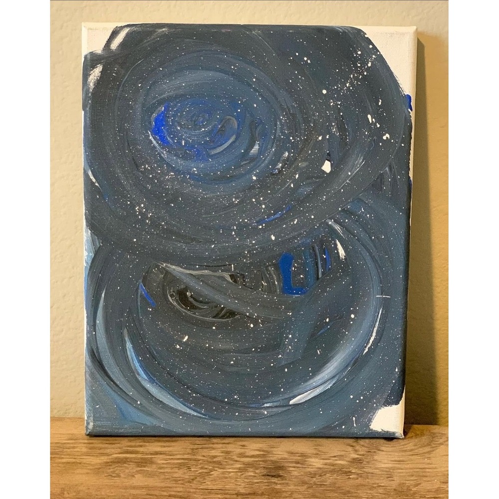 Original Abstract Painting Winter Warzone 8x10 Canvas Art